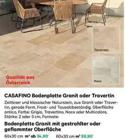 Lagerhaus CASAFINO Bodenplatte Granit oder Angebot