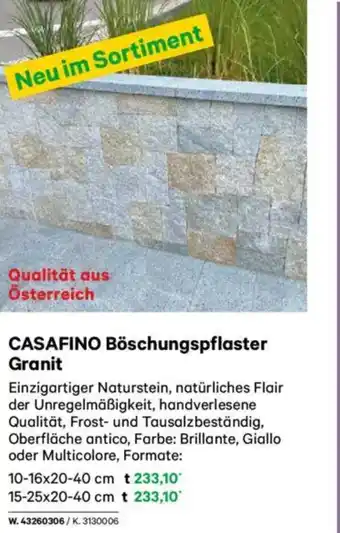 Lagerhaus Casafino böschungspflaster granit Angebot