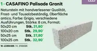 Lagerhaus Casafino palisade granit Angebot