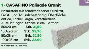 Lagerhaus Casafino palisade granit Angebot