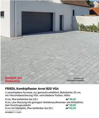 Lagerhaus Friedl kombipflaster arret b20 vg4 Angebot