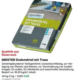 Lagerhaus Meister drainmörtel mit trass Angebot