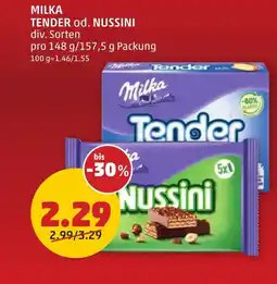 PENNY Milka tender od. nussini Angebot