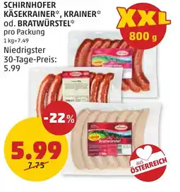 PENNY Schirnhofer käsekrainer krainer Angebot