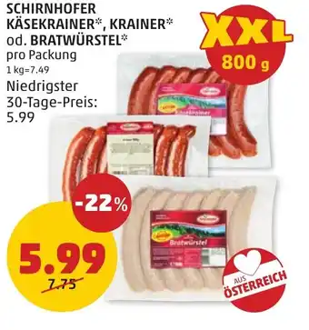 PENNY Schirnhofer käsekrainer krainer Angebot