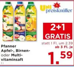 Unimarkt Pfanner Apfel-, Birnen-  oder Multi-vitaminsaft Angebot