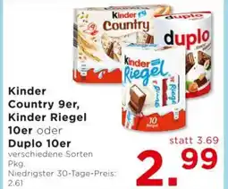 Unimarkt Kinder country 9er kinder riegel  duplo 10er Angebot