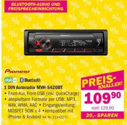 Forstinger 1 DIN Autoradio MVH-S420BT Angebot