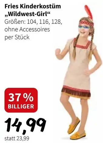 Der Grissemann Fries Kinderkostüm Wildwest-Girl Angebot