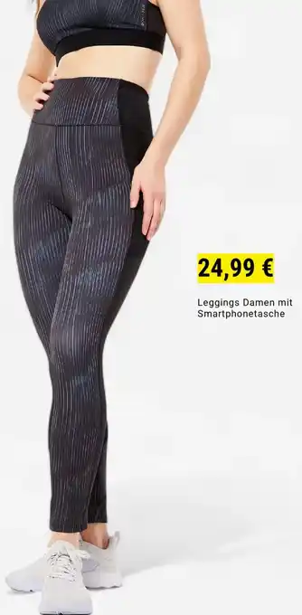 Decathlon Leggings Damen mit Smartphonetasche Angebot