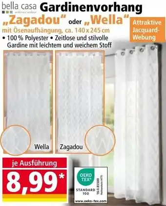 Norma Gardinenvorhang Zagadou oder Wella Angebot