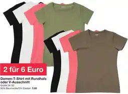 Zeeman Damen-T-Shirt mit Rundhals oder V-Ausschnitt Angebot