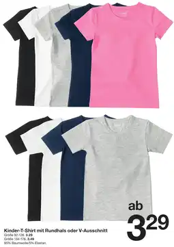 Zeeman Kinder-T-Shirt mit Rundhals oder V-Ausschnitt Angebot