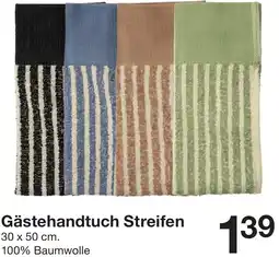 Zeeman Gästehandtuch Streifen Angebot