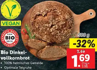 Lidl Bio Dinkel- vollkornbrot Angebot