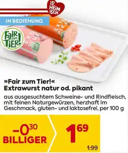 Billa Extrawurst natur od. pikant Angebot