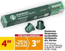 Billa Starbucks Nespresso- kompatible Alukapseln Angebot