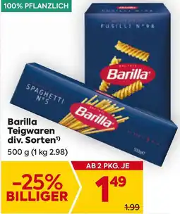 Billa Teigwaren Angebot