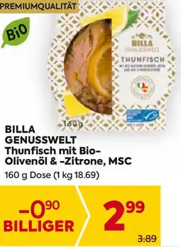 Billa Thunfisch mit Bio- Olivenöl & -Zitrone Angebot