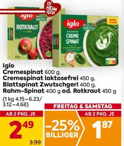 Billa Cremespinat od. Rotkraut Angebot