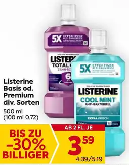 Billa Listerine Basis od. Premium Angebot