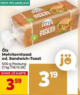 Billa Mehrkorntoast od. Sandwich-Toast Angebot