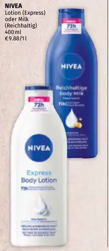 Müller Nivea Express Body Lotion Angebot