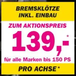 Forstinger BREMSKLÖTZE inkl. Einbau pro Achse! FORSTINGER Angebot