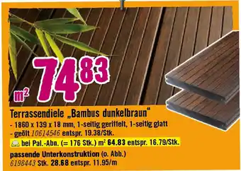 Hornbach Terrassendiele „Bambus dunkelbraun Angebot