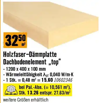 Hornbach Holzfaser-Dämmplatte Dachbodenelement „top Angebot