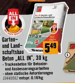 Hornbach Garten- und Land- schaftsbau Beton „ALL IN Angebot