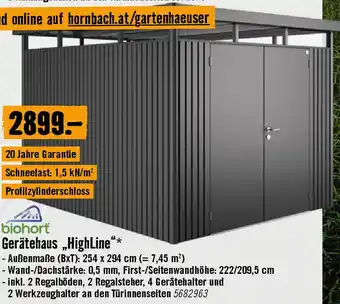 Hornbach Gerätehaus HighLine Angebot