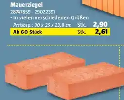 Bauhaus Wienerberger Porotherm Ziegelstein NF voll Angebot