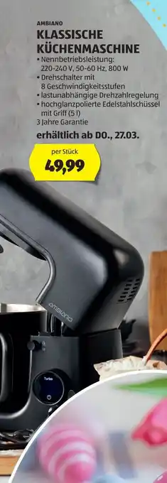 Hofer KLASSISCHE KÜCHENMASCHINE Angebot