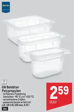 Metro GN Behälter Polypropylen Angebot