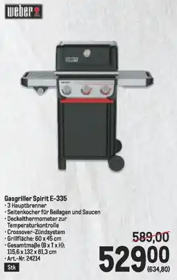 Metro Gasgriller Spirit E-335 Angebot