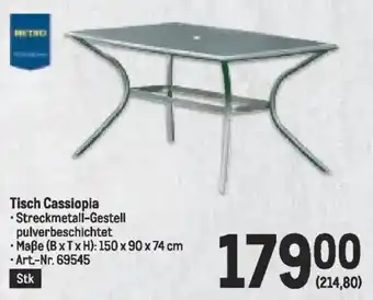 Metro Tisch Cassiopia Angebot