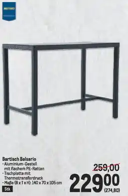 Metro Bartisch Balsario Angebot