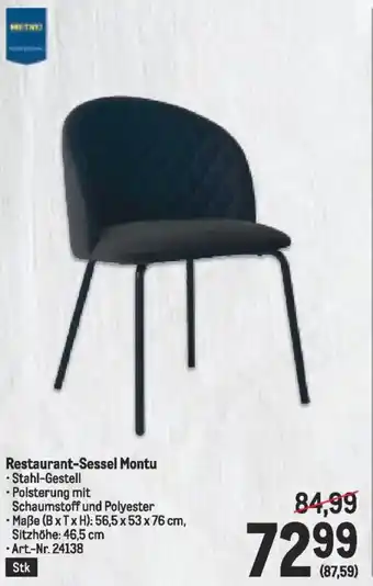 Metro Restaurant-Sessel Montu Angebot