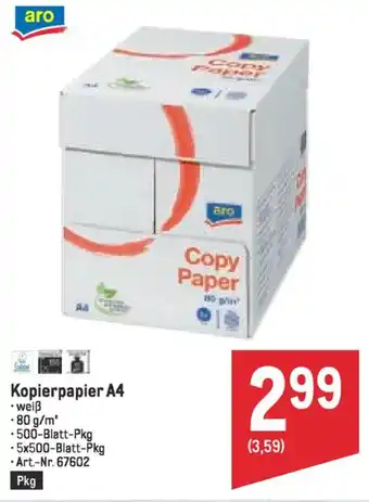 Metro Kopierpapier A4 Angebot