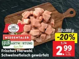 Lidl Frisches Tierwohl Schweinefleisch gewürfelt Angebot