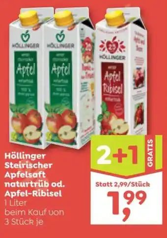 ADEG Höllinger steirischer apfelsaft naturtrüb od. apfel-ribisel Angebot