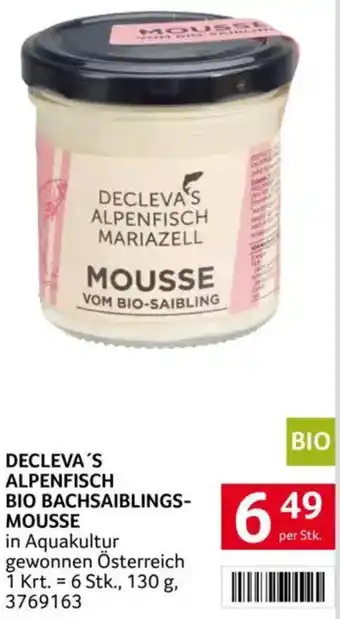 Transgourmet Decleva's alpenfisch bio bachsaiblings- mousse Angebot