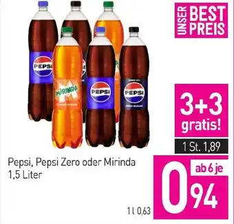 Sutterlüty Pepsi, Pepsi Zero oder Mirinda Angebot