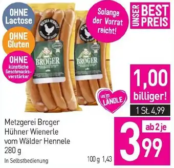 Sutterlüty Metzgerei Broger Hühner Wienerle vom Wälder Hennele Angebot