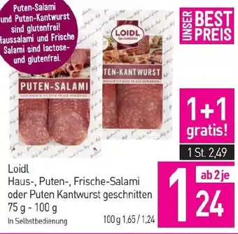 Sutterlüty Haus-, Puten-, Frische-Salami oder Puten Kantwurst geschnitten Angebot