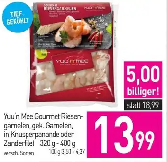 Sutterlüty Yuu'n Mee Gourmet Riesen- garnelen, gek. Garnelen, in Knusperpanande oder Zanderfilet Angebot