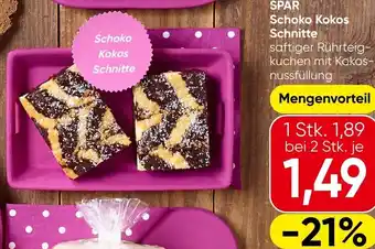 Spar Schoko Kokos Schnitte Angebot