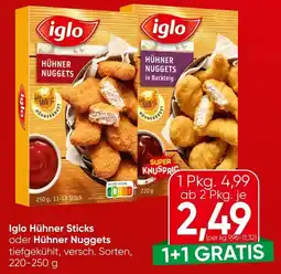 Spar Iglo Hühner Sticks oder Hühner Nuggets Angebot