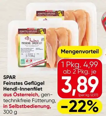 Spar Feinstes Geflügel Hendl-Innenfilet Angebot